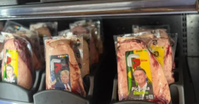 Açougue anti-PT exibe foto de Bolsonaro em corte de carne nobre