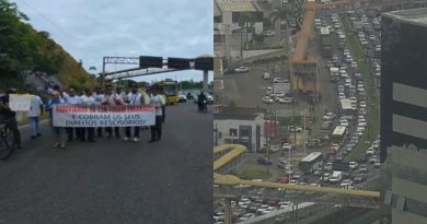 Ex-rodoviários da CSN travam Avenida Paralela em novo protesto